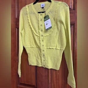 Cabi luster cardigan, lemon lime, medium New